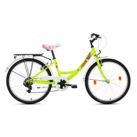 Csepel FLORA 24" 6SP 2023 NEONZÖLD YS8104 VIRÁG MINTA