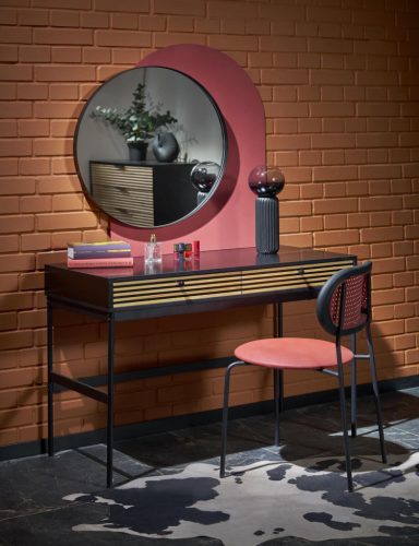 TMP IRON fürdőszobai tükör - FEKETE keret - kerek - 70 cm