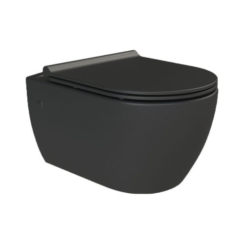 CeraStyle CITY fali WC - MATT FEKETE - rimless - perem nélküli