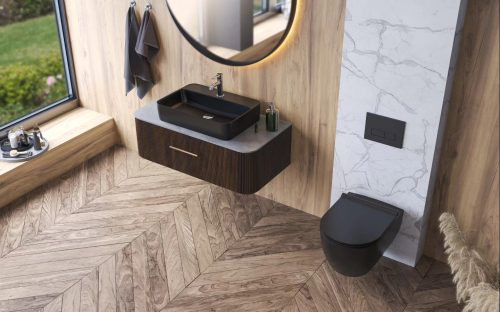 CeraStyle CITY fali WC - MATT FEKETE - rimless - perem nélküli