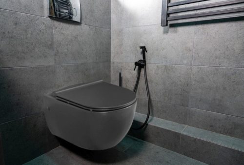 CeraStyle CITY fali WC - MATT FEKETE - rimless - perem nélküli