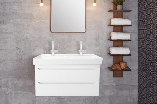 CeraStyle SHARP - porcelán mosdókagyló - DUPLA csaplyukas - 100 x 48 cm