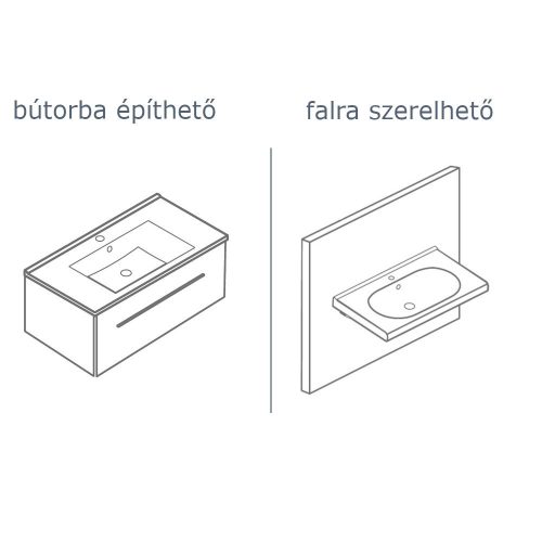 CeraStyle PORTO - porcelán mosdókagyló - 55 x 38 cm