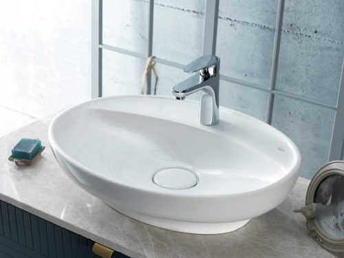 CeraStyle LAL C - PULTRA ültethető - Top Counter - porcelán mosdó - ovális - 60 x 46 cm