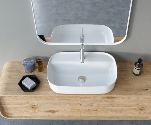 CeraStyle AQUA - PULTRA ültethető - Top Counter - porcelán mosdó - 60 x 40 cm