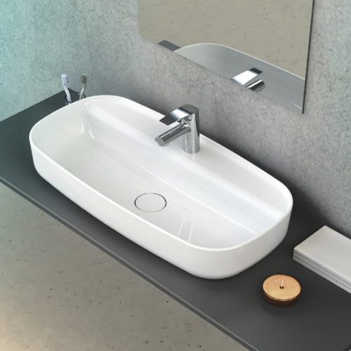 CeraStyle AQUA - PULTRA ültethető - Top Counter - porcelán mosdó - 80 x 40 cm