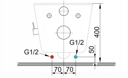 Sanovit AVVA fali WC - BEÉPÍTETT bidé funkcióval - rimless - perem nélküli - 53 cm