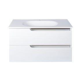   Piramida EURIDIKA fali fürdőszobabútor - műmárvány mosdóval - 2 fiókos - 100 x 48 x 53 cm