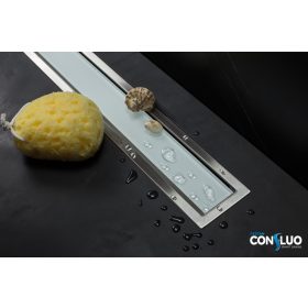   Pestan zuhanyfolyóka Confluo Premium Line fehér üveg 85 cm