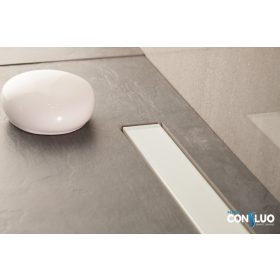   Pestan zuhanyfolyóka Confluo Frameless Line - keret nélküli - FEHÉR üveg 85 cm