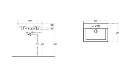 Sanovit STANCE - porcelán mosdókagyló - 60 x 45,5 cm