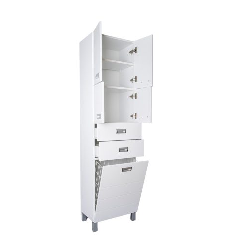 Viva SZQUARE fürdőszobai ÁLLÓSZEKRÉNY 192 magas - SZENNYESTARTÓS - 50 x 35 x 192 cm