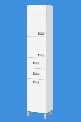 Viva SZQUARE fürdőszobai ÁLLÓSZEKRÉNY 192 magas - SZENNYESTARTÓS - BALOS - 35 x 33 x 192 cm