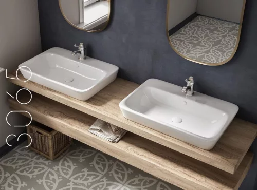 Sanovit - 3065 collections - PULTRA ültethető - Top Counter - porcelán mosdó -  - 65 x 45 cm