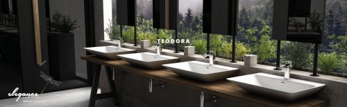 Sanovit TEODORA - PULTRA ültethető - Top Counter - porcelán mosdó -  - 65 x 46 cm