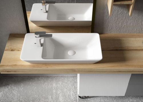 Sanovit - PULTRA ültethető - Top Counter- porcelán mosdó - bal vagy jobb csaplyukas -  - 70 x 35 cm