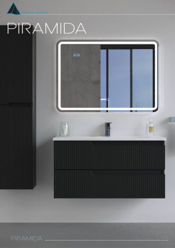 Piramida BETA fali fürdőszoba - állószekrény - PINO FEKETE - 35 x 150 x 30 cm