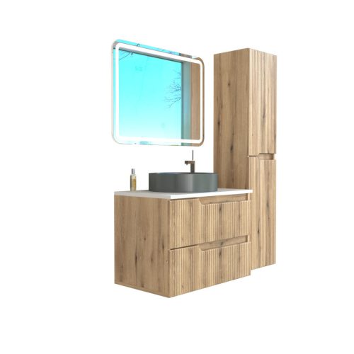 Piramida BETA fali fürdőszoba - állószekrény - PINO TÖLGY - 35 x 150 x 30 cm