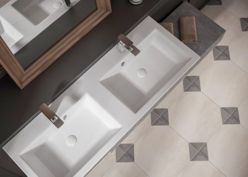 Sanovit ISIK - porcelán mosdókagyló - dupla - 120 x 44 cm