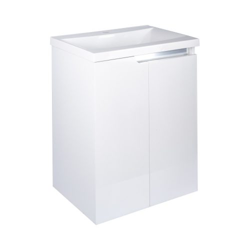 Piramida EURIDIKA fali /álló fürdőszobabútor - műmárvány mosdóval - 2 ajtós - 60 x 75 x 46 cm