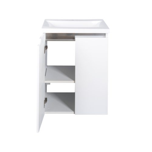 Piramida EURIDIKA fali /álló fürdőszobabútor - műmárvány mosdóval - 2 ajtós - 60 x 75 x 46 cm