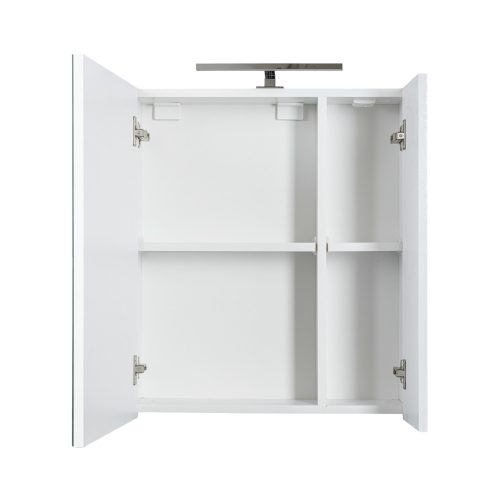 Piramida AKVA Tükrös fürdőszobai szekrény - 2 ajtós kivitel - LED világítással - 60 x 69 x 13 cm