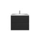 Piramida EURIDIKA fali fürdőszobabútor - műmárvány mosdóval -2 fiókos - PINO FEKETE - 65 x 48 x 53 c