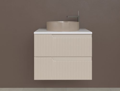 Piramida EURIDIKA fali fürdőszobabútor - mosdópult mosdó nélkül -2 fiókos - PINO BÉZS - 65 x 48 x 53 cm