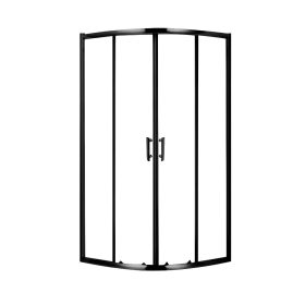   Viva AQUA Max Zuhanykabin ÍVES FEKETE Profil - 6 mm víztiszta vízlepergető üveg - 90 x 90 x 190 cm