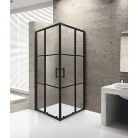   Viva AQUA - FEKETE mintás - FEKETE keretes - zuhanykabin - 90 SZÖGLETES - 6 mm üveg - 90 x 90 x 190