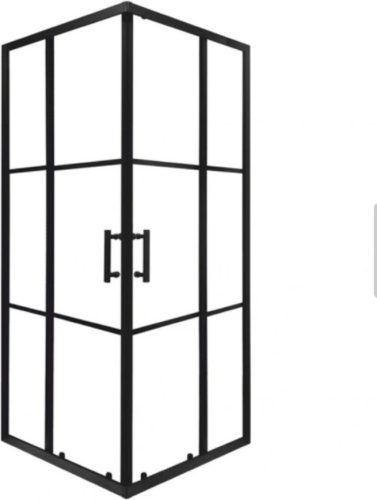 Viva AQUA - FEKETE mintás - FEKETE keretes - zuhanykabin - 90 SZÖGLETES - 6 mm üveg - 90 x 90 x 190