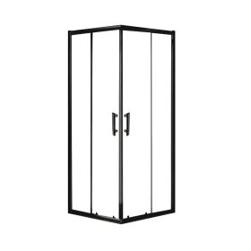   Viva AQUA Max Zuhanykabin SZÖGLETES FEKETE Profil - 6 mm víztiszta üveg - 80 x 80 x 190 cm