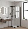 Viva AQUA Max Zuhanykabin SZÖGLETES FEKETE Profil - 6 mm víztiszta üveg - 80 x 80 x 190 cm