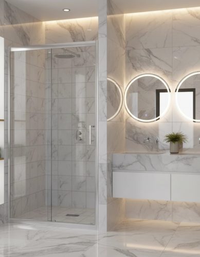 Viva AQUA Max KAYRA Zuhany tolóajtó - 6 mm víztiszta vízlepergető üveg - 130 x 200 cm