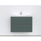 Piramida EURIDIKA fali fürdőszobabútor - műmárvány mosdóval -2 fiókos - PINO ZÖLD - 75 x 48 x 53 cm