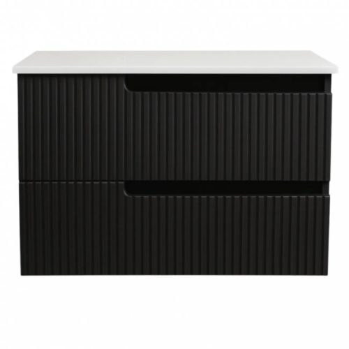 Piramida EURIDIKA fali fürdőszobabútor - mosdópult mosdó nélkül -2 fiókos - PINO FEKETE - 75 x 48 x