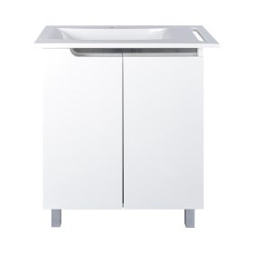   Piramida EURIDIKA fali /álló fürdőszobabútor - műmárvány mosdóval - 2 ajtós - 82 x 73 x 46 cm