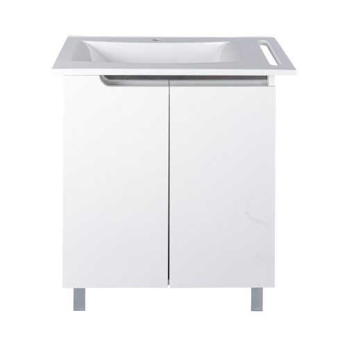 Piramida EURIDIKA fali /álló fürdőszobabútor - műmárvány mosdóval - 2 ajtós - 82 x 73 x 46 cm