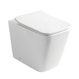   Eros ES QUADRO padlón álló WC - ülőkével komplett - perem nélküli öblítés - alsó / hátsó kifolyású