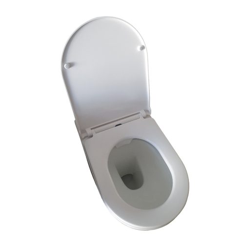 Eros ES OVAL - padlón álló WC - ülőkével komplett - perem nélküli öblítés - alsó/ hátsó kifolyású