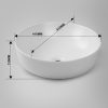 Eros RAISE - PULTRA ültethető - Top Counter - porcelán mosdó - MATT FEHÉR - O - Ø 41 cm