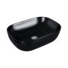 Eros SMILE 3 - PULTRA ültethető - Top Counter - porcelán mosdó - MATT FEKETE - 46,5 x 32,5 x 13 cm