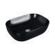 Eros SMILE 3 - PULTRA ültethető - Top Counter - porcelán mosdó - MATT FEKETE - 46,5 x 32,5 x 13 cm