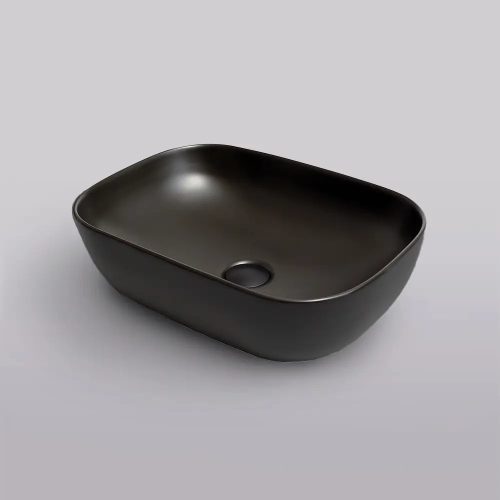 Eros SMILE 3 - PULTRA ültethető - Top Counter - porcelán mosdó - MATT FEKETE - 46,5 x 32,5 x 13 cm