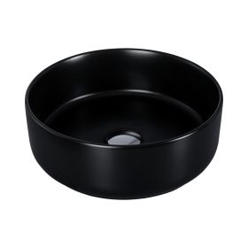   Eros SIMPLE 8 - PULTRA ültethető - Top Counter - porcelán mosdó - MATT FEKETE - 36 x 36 x 13 cm