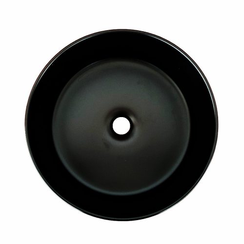 Eros SIMPLE 8 - PULTRA ültethető - Top Counter - porcelán mosdó - MATT FEKETE - 36 x 36 x 13 cm