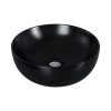 Eros RAISE - PULTRA ültethető - Top Counter - porcelán mosdó - MATT FEKETE - O - Ø 41 cm