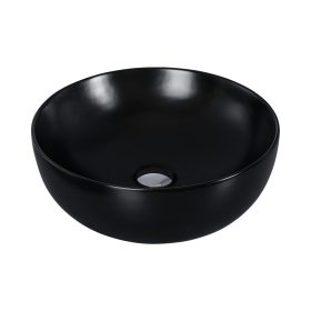   Eros RAISE - PULTRA ültethető - Top Counter - porcelán mosdó - MATT FEKETE - O - Ø 41 cm