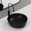 Eros RAISE - PULTRA ültethető - Top Counter - porcelán mosdó - MATT FEKETE - O - Ø 41 cm