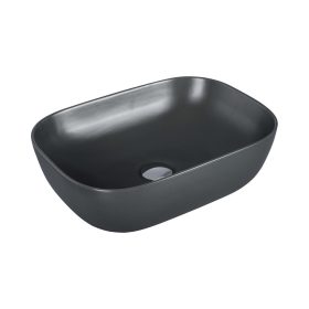   Eros SMILE 3 - PULTRA ültethető - Top Counter - porcelán mosdó - MATT SZÜRKE - 46,5 x 32,5 x 13 cm